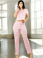 Pijama De 3 Piezas Mujer Pantalon Short Y Playera A Juego