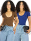 Set 2 Player Mujer Texturizada Casual Stretch Blusa Dama Top
