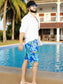 Traje de Baño Hombre Estampado Trajes de Baño de Playa de Secado Rápido con Forro de Mallas, Bañador Corto para Playa, Natación o Piscina