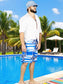 Traje de Baño Hombre Estampado Trajes de Baño de Playa de Secado Rápido con Forro de Mallas, Bañador Corto para Playa, Natación o Piscina