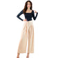 Generic Pantalones Wide Legs para Mujer (MX/US, Alfa, Talla única, Regular, Regular, Beige)