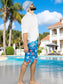 Traje de Baño Hombre Estampado Trajes de Baño de Playa de Secado Rápido con Forro de Mallas, Bañador Corto para Playa, Natación o Piscina