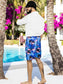 Traje de Baño Hombre Estampado Trajes de Baño de Playa de Secado Rápido con Forro de Mallas, Bañador Corto para Playa, Natación o Piscina