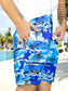 Traje de Baño Hombre Estampado Trajes de Baño de Playa de Secado Rápido con Forro de Mallas, Bañador Corto para Playa, Natación o Piscina