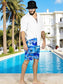 Traje de Baño Hombre Estampado Trajes de Baño de Playa de Secado Rápido con Forro de Mallas, Bañador Corto para Playa, Natación o Piscina