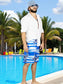 Traje de Baño Hombre Estampado Trajes de Baño de Playa de Secado Rápido con Forro de Mallas, Bañador Corto para Playa, Natación o Piscina