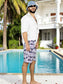 Traje de Baño Hombre Estampado Trajes de Baño de Playa de Secado Rápido con Forro de Mallas, Bañador Corto para Playa, Natación o Piscina