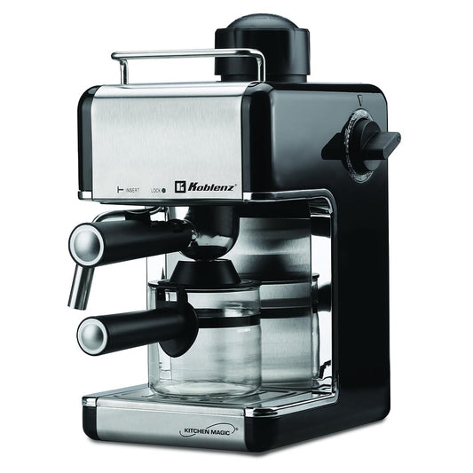 Cafetera Espresso y Cappuccino, 4 Tazas, 3.5 Bares de Presión, Potencia de 800 W.