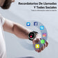 Reloj Inteligente Deportivo con Monitor de Frecuencia Cardíaca, Notificaciones, Música, Sueño y 24 Modos de Entrenamiento para Hombre y Mujer (Correa Negra y Azul)