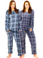 Set De 2 Pijamas Afelpadas Mujer Polar Pantalón Sudadera Ropa Invierno