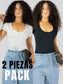 Set 2 Player Mujer Texturizada Casual Stretch Blusa Dama Top