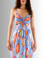 Generic Vestidos Casuales Mujer Vestido Largo Dama Estampados Largo de Tela Ligera Ideal para Salidas Casuales o Semi Formales (MX/US, Alfa, Talla única, Regular, Regular, AZL)