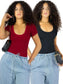 Set 2 Player Mujer Texturizada Casual Stretch Blusa Dama Top
