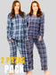 Set De 2 Pijamas Afelpadas Mujer Polar Pantalón Sudadera Ropa Invierno