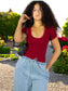 Set 2 Player Mujer Texturizada Casual Stretch Blusa Dama Top