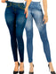 Pack de 2 Leggins Mujer Mezclilla Faja Alta Estilo Pantalón Mezclilla Calidad Premium Jegging Tiro Alto, Mallon Licra Cómodos Elásticos