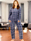 Set De 2 Pijamas Afelpadas Mujer Polar Pantalón Sudadera Ropa Invierno