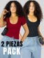 Set 2 Player Mujer Texturizada Casual Stretch Blusa Dama Top