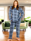 Set De 2 Pijamas Afelpadas Mujer Polar Pantalón Sudadera Ropa Invierno