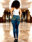 Pack de 2 Leggins Mujer Mezclilla Faja Alta Estilo Pantalón Mezclilla Calidad Premium Jegging Tiro Alto, Mallon Licra Cómodos Elásticos