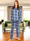 Set De 2 Pijamas Afelpadas Mujer Polar Pantalón Sudadera Ropa Invierno