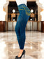 Pack de 2 Leggins Mujer Mezclilla Faja Alta Estilo Pantalón Mezclilla Calidad Premium Jegging Tiro Alto, Mallon Licra Cómodos Elásticos