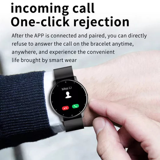 Smartwatch Deportivo ZL02 con Pantalla Táctil, Resistencia IP67 y Malla de Silicona Negra