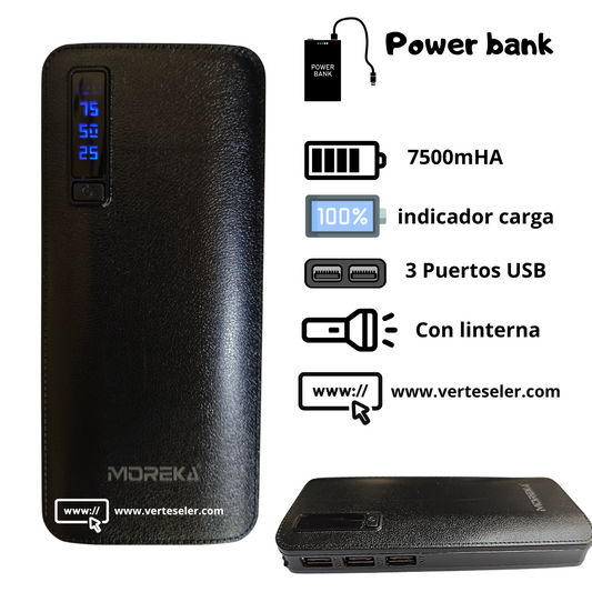 Power bank batería portátil Moreka 7500MHA