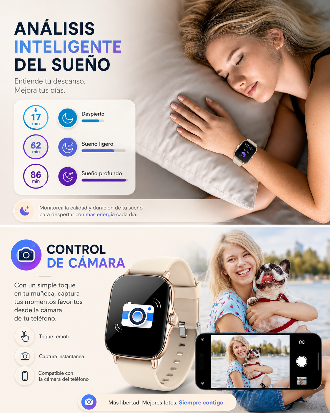 Smartwatch con Llamadas Bluetooth, Pantalla HD 1.75”  FM13 , Asistente de Voz y Modos Deportivos