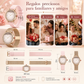Combo Smartwatch Elegante para Dama Rosé + Audífonos G-Tide L42 Rosa + Bocina Bluetooth Sanag X6S