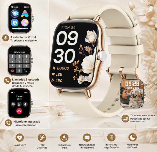 Combo Smartwatch Futurem FM13 + Audífonos g-tide L42 Bluetooth Ultra Compactos Rosa