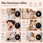 Smartwatch elegante para dama con diseño rosé, cristales brillantes y 2 correas incluidas