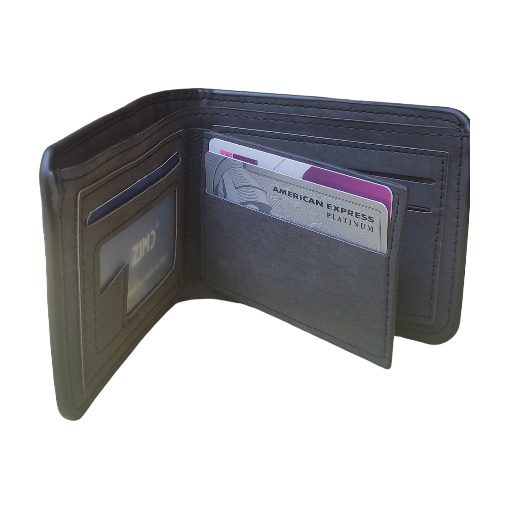 Billetera para caballero, material tipo gamuza. Gris