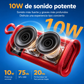 Bocina Portátil Sanag M15 Roja Bluetooth 5.4 con Luces RGB, 10W y Resistente al Agua