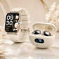 Combo Smartwatch Futurem FM13 + Audífonos HH More Mini T35 Bluetooth Ultra Compactos Dorados