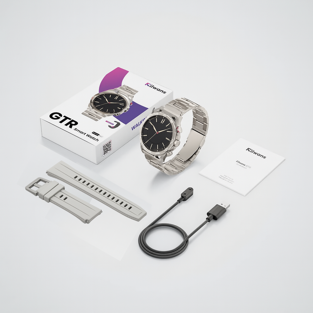 Combo Smartwatch Filwans GTR Plata + Audífonos HH More T55 Pro & Mini Bluetooth TWS