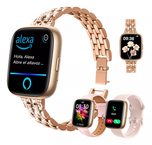 Reloj Inteligente Aitafy-S17 con Alexa, Bluetooth, Resistencia al Agua y Pantalla HD - Ideal para Mujer y Hombre