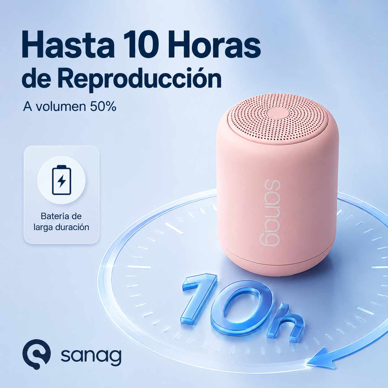 Combo Smartwatch Elegante para Dama Rosé + Audífonos G-Tide L42 Rosa + Bocina Bluetooth Sanag X6S