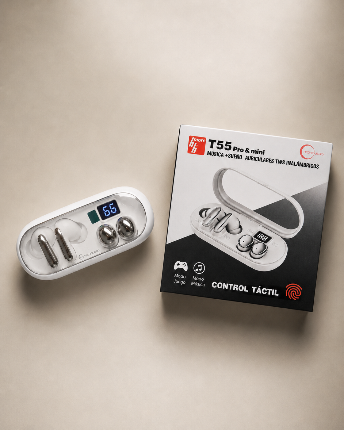 Combo Smartwatch Filwans GTR Plata + Audífonos HH More T55 Pro & Mini Bluetooth TWS