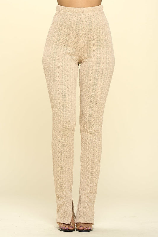Leggings de punto de tiro alto