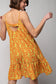 Vestido camisero color melocotón de lana con estampado floral