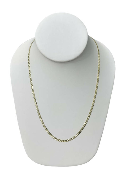 Cadena en Oro amarillo real de 10 quilates Modelo cubano brillante, clásico para hombre resistente para colgantes y abalorios con cierre de langosta , 3.5 milímetro de ancho y 24 pulgadas de largo.