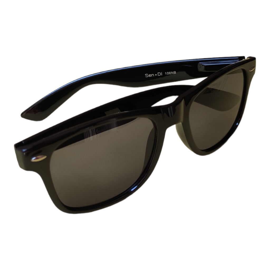Lentes de sol, negras para hombre y mujeres.Catálogo