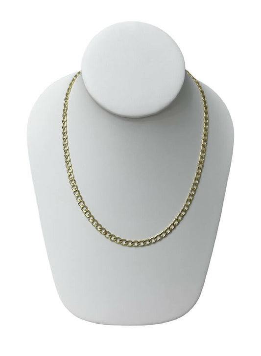 Cadena de oro amarillo real de 10 quilates Modelo cubano brillante, clásico para hombre resistente para colgantes y abalorios con cierre de langosta , 5 milímetro de ancho y 22 pulgadas de largo.